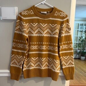 Fjallraven Mustard & Cream Fair Isle Crewneck Sweater